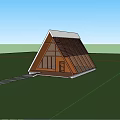 Triangular Roof Wooden House Surrounded by Trees and Green Lawn