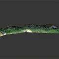 Detailed Realistic 3D Mountainous Terrain Model With Green Vegetation And Rocky Surface
