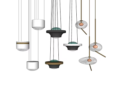 Modern chandelier small chandelier combination 3d model
