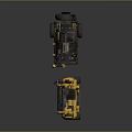 Yellow And Black Industrial Equipment With Wheels Including Compressor And Generator