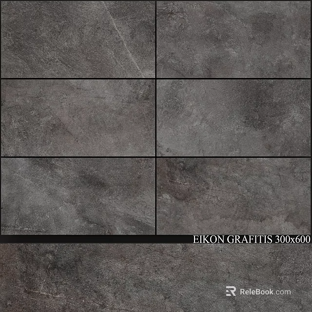 EIKON GRAFITIS 30x60cm Gray Textured Tiles For Interior Wall And Floor 3d model 