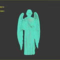 Detailed Angel Statue With Extended Wings And Flowing Robe Standing In Prayer
