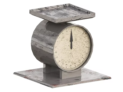 Vintage Balance Scale With Circular Dial And Metal Base Featuring Pointer 3d model