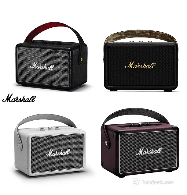 Marshall Bluetooth Speaker Designs With Portable Handle And Multiple Colors 3d model 