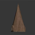 Rustic Wooden Conical Building With Pointed Roof And Small Entrance Structure