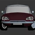 Vintage Dark Red Sedan With White Roof And Sleek Classic Design