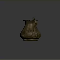 Sculpted Antique Brass Pitcher With Detailed Artisan Carving And Ornate Handcrafted Handle
