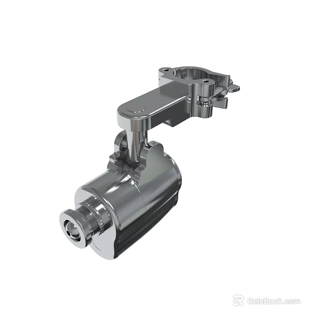 Shiny Metal Mechanical Component With Industrial Structure And Connection Parts 3d model 