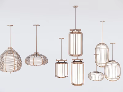 Stylish Woven Chandeliers Featuring Modern Designs And Diverse Shapes For Interior Decor 3d model