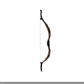Traditional Wooden Weapon Bow Featuring Brown Patterned Design Black Handle And Taut String