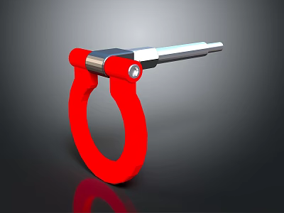 Red Ring Shaped Hardware Tool With Silver Metal Rod And Durable Design 3d model