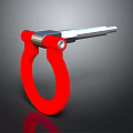Red Ring Shaped Hardware Tool With Silver Metal Rod And Durable Design 3d model