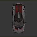 Modern Sleek Gray Sports Car With Red Accents Aerodynamic Design And Rear Spoiler