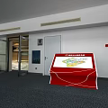 Public Facility Entrance Area Featuring Red Information Board And Map Display Guidance