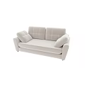 Modern Light Colored Two Seater Sofa with Tufted Backrest and Soft Cushions 3d model