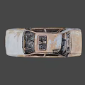 Burned Rusted Car With Damaged Body Broken Windows And Charred Remains
