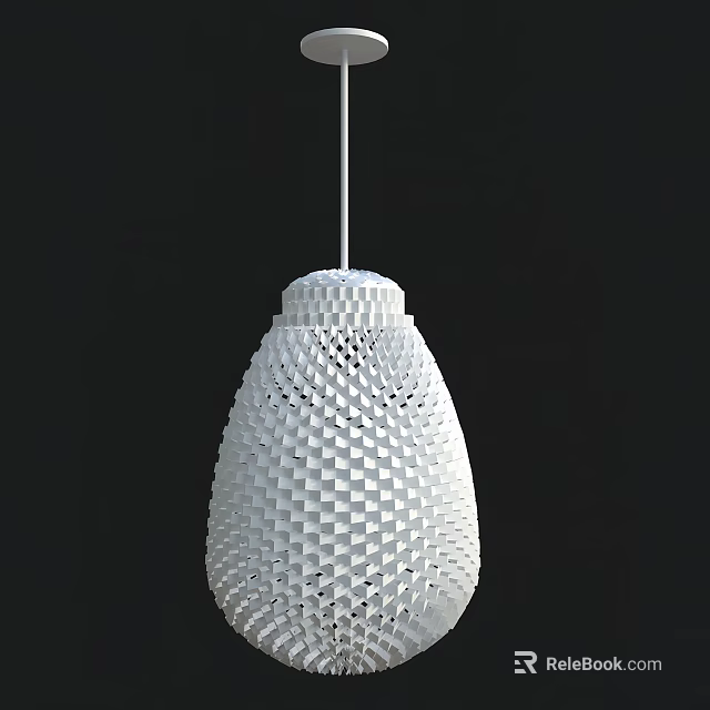 Modern White Pendant Light With Hollow Geometric Pattern For Home Interior Decor 3d model