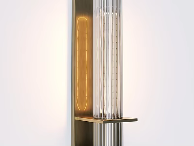 Elegant Modern Luxury Chandelier With Striped Glass Brass Frame And Warm Light 3d model