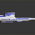 Futuristic 3D White And Blue Cosmic Spaceship Model For Interstellar Exploration Missions