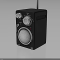 Compact Black Portable Radio With Antenna Adjustable Knobs And Speaker Grill Design 3d model