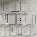 Various Styles of Modern Shower Enclosures with Glass Doors and Different Shapes