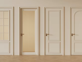 French Cream Style Single Door Glass Single Door Glass Arch Door 3d model