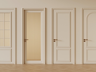 French Cream Style Single Door Glass Single Door Glass Arch Door 3d model