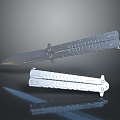 Modern Dagger Butterfly Knife Sword 3d model