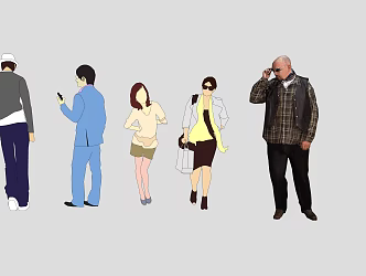 Many characters 3d model