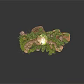 Modern Landscape Terrain Design With Natural Rocks And Lush Green Plants