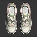 Stylish White Pink And Purple Color Block Sneakers For Casual Fashion Wear