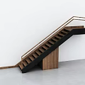 Log Style Simple Japanese Style Stair 3d model