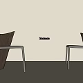 Two Modern Versace Leisure Chairs With Stylish Design And Neutral Backdrop 3d model