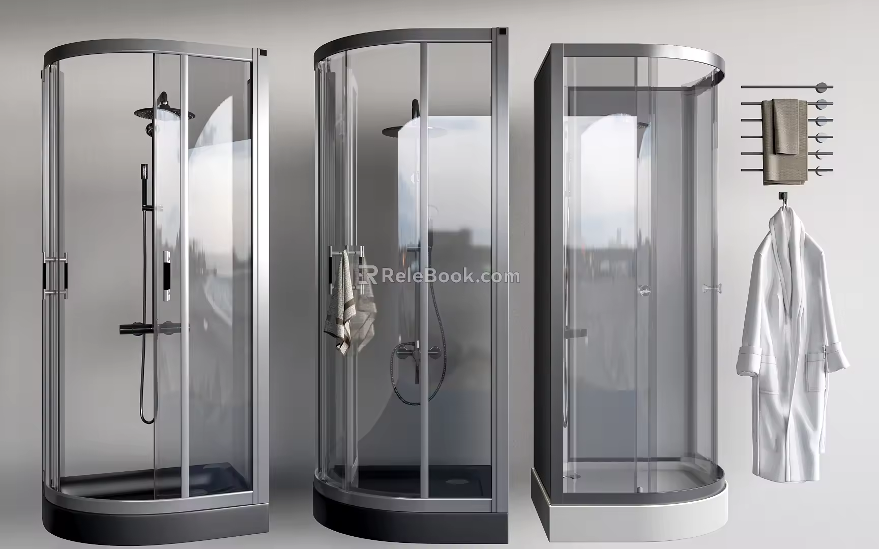Modern Bathroom Shower Partition Glass Partition Shower 3d model