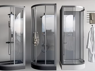 Modern Bathroom Shower Partition Glass Partition Shower 3d model