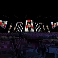 Performance Stage Design With Lighting Large Screens And Audience Seats 3d model