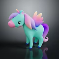 Cute Teal Unicorn Doll With Pink Purple Mane Wings And Blue Hooves