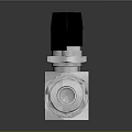 Polished Stainless Steel Ball Valve With Black Handle And Connection Fittings