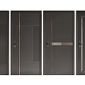 Modern Security Doors With Various Dark Color Designs And Sturdy Construction 3d model