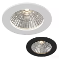 Modern Illuminated Flush Mount Ceiling Light With White And Black Frame And Grid Pattern Design 3d model