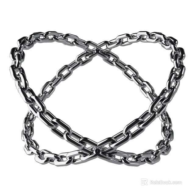 Iron Art Decorative Chains With Intertwined Metallic Design For Modern Ornament 3d model 