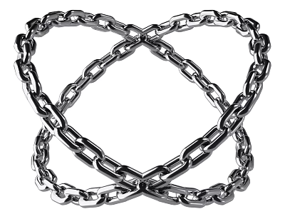 Iron Art Decorative Chains With Intertwined Metallic Design For Modern Ornament 3d model