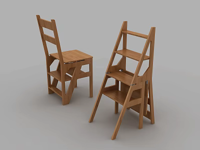 Modern Single Chair Ladder Chair Ladder Folding Ladder Folding Chair Ladder Chair Ladder Folding Flower Frame Wooden Ladder 3d model