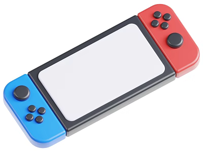 Smart Machine Game Console With Red And Blue Controllers And Large Screen 3d model