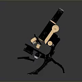 Vintage Black and Gold Microscope as Essential Household Item with Metal Frame