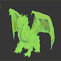 Fantasy Dragon With Vibrant Yellow Green Orange Wings And Detailed Scales