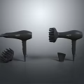 Black Hairdryers With Styling Attachments And Lightweight Design For Household Use