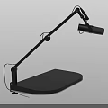 Adjustable Black Desktop Microphone Stand With Flexible Arm And Stable Base 3d model