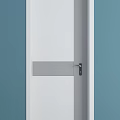 Modern White Hinged Door With Gray Panel And Sleek Design For Home Interior 3d model