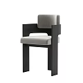 Modern Single Chair Design With Black Frame Gray Fabric Cushion Armrest And Backrest